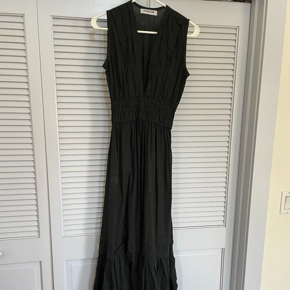 Pampelone Dark Green Cotton Summer Dress S